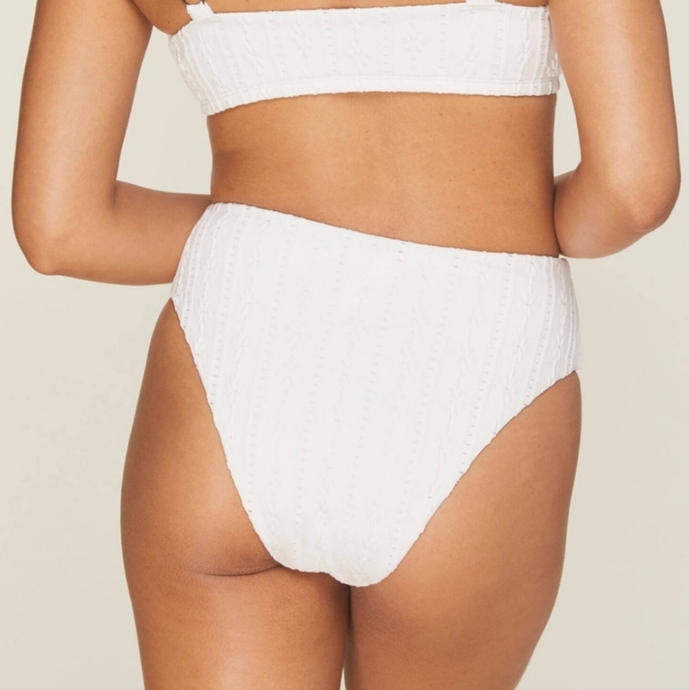 Andie▪️90s Eyelit High Waisted Swimsuit Bottom in Coconut - Picture 6 of 7
